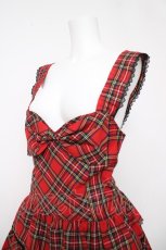 画像3: Heart E / タータンチェック3段スカートのサンドレス 9号 赤 Y-26-03-13-134-LO-OP-SZ-ZY (3)