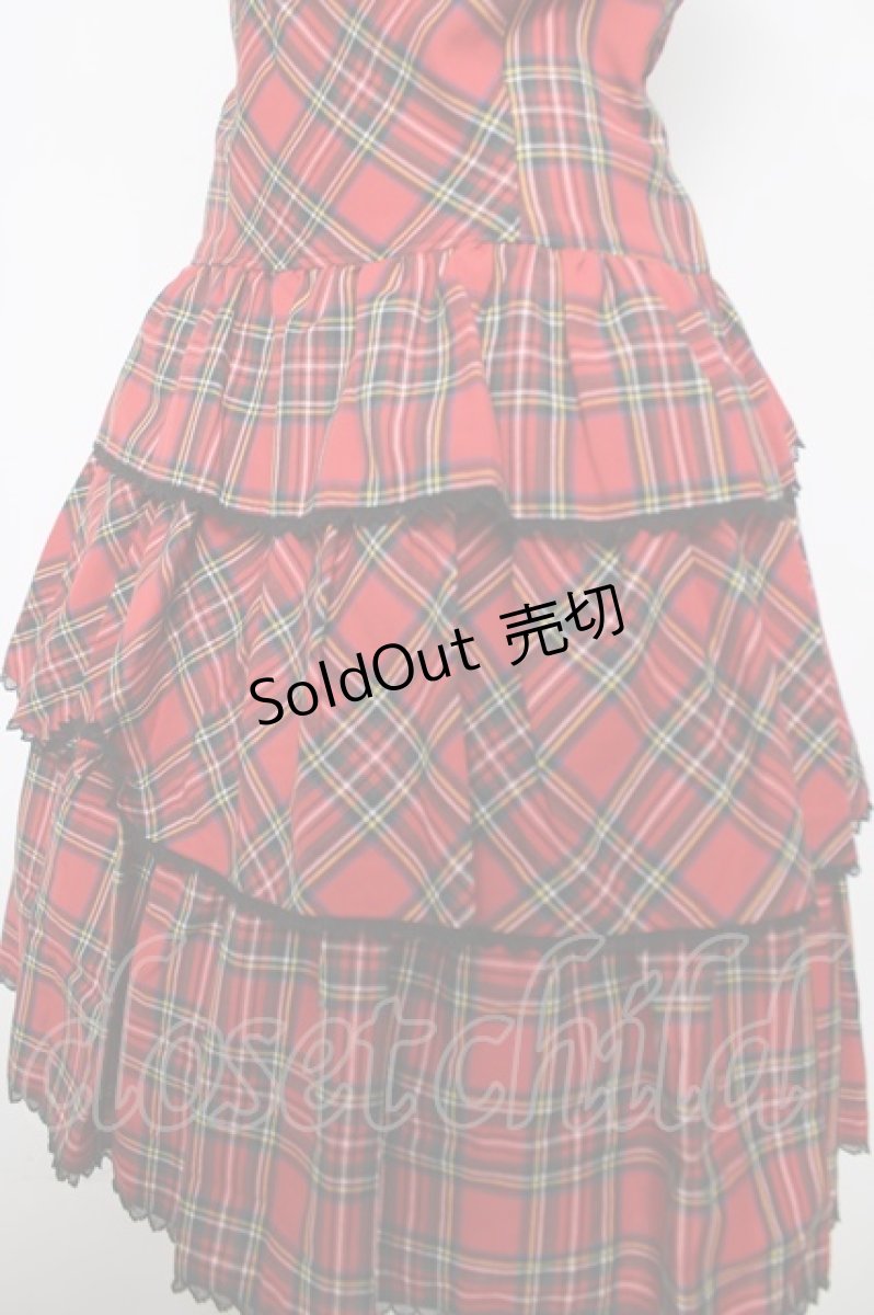 画像4: Heart E / タータンチェック3段スカートのサンドレス 9号 赤 Y-26-03-13-134-LO-OP-SZ-ZY (4)