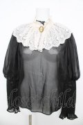 axes femme NOSTALGIE / レース襟付シフォンブラウス F 黒 Y-26-03-13-002-AX-BL-SZ-ZY
