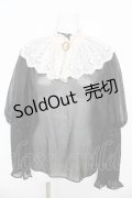axes femme NOSTALGIE / レース襟付シフォンブラウス F 黒 Y-26-03-13-002-AX-BL-SZ-ZY