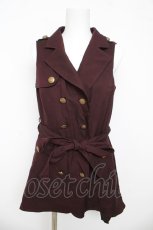 画像1: axes femme POETIQUE / バックプリーツロングベスト M ワイン Y-26-03-13-019-AX-TO-SZ-ZY (1)