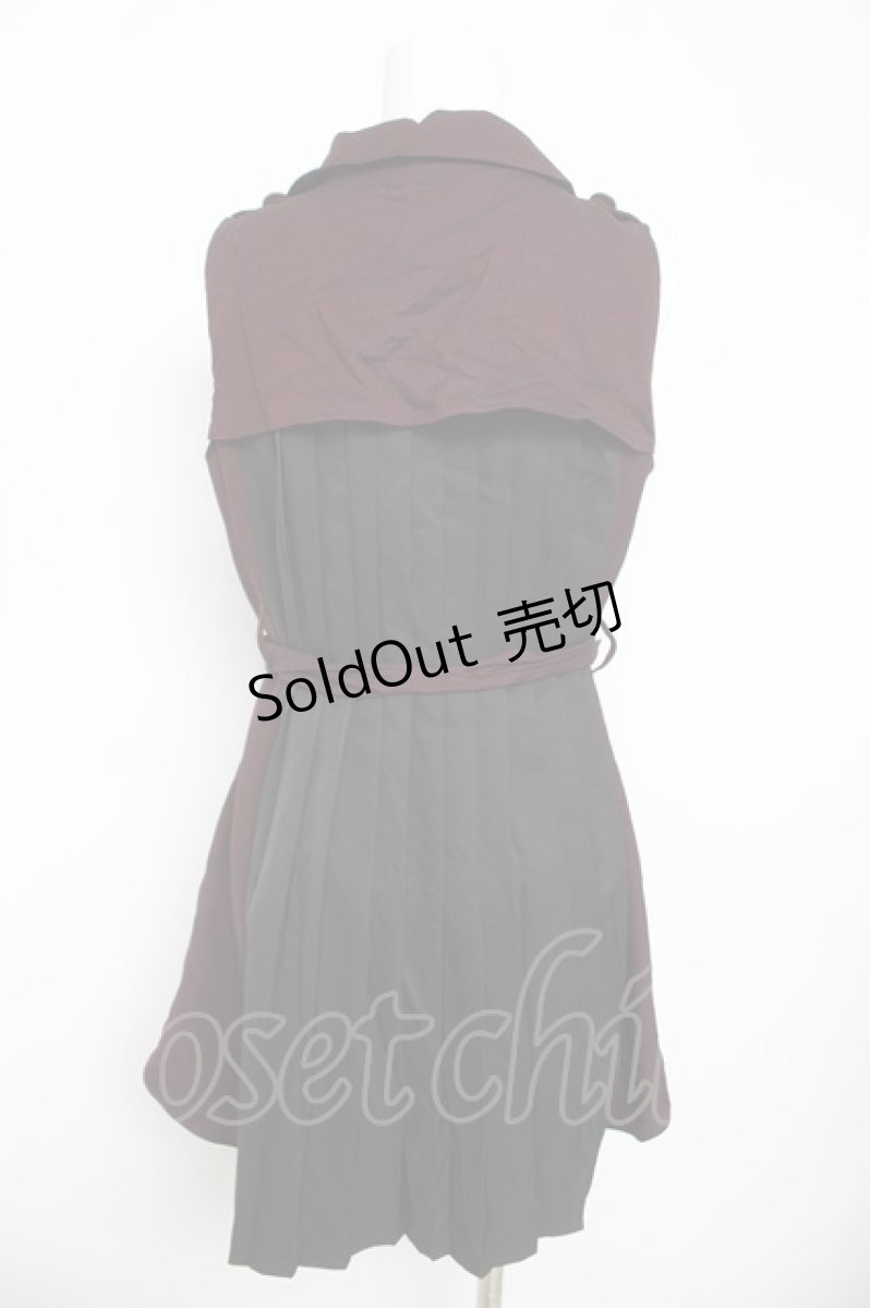 画像2: axes femme POETIQUE / バックプリーツロングベスト M ワイン Y-26-03-13-019-AX-TO-SZ-ZY (2)