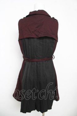 画像2: axes femme POETIQUE / バックプリーツロングベスト M ワイン Y-26-03-13-019-AX-TO-SZ-ZY