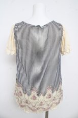 画像2: axes femme / 巻きバラ付きストライプ柄プルオーバー M 生成り Y-26-03-13-024-AX-TO-SZ-ZY (2)