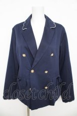 画像1: axes femme / スカラップ刺繍ダブルジャケット F 紺 Y-26-03-13-027-AX-JA-SZ-ZY (1)