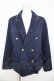 画像1: axes femme / スカラップ刺繍ダブルジャケット F 紺 Y-26-03-13-027-AX-JA-SZ-ZY (1)