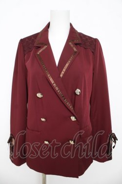 画像1: axes femme / 袖レースアップジャケット M ワイン Y-26-03-13-028-AX-JA-SZ-ZY