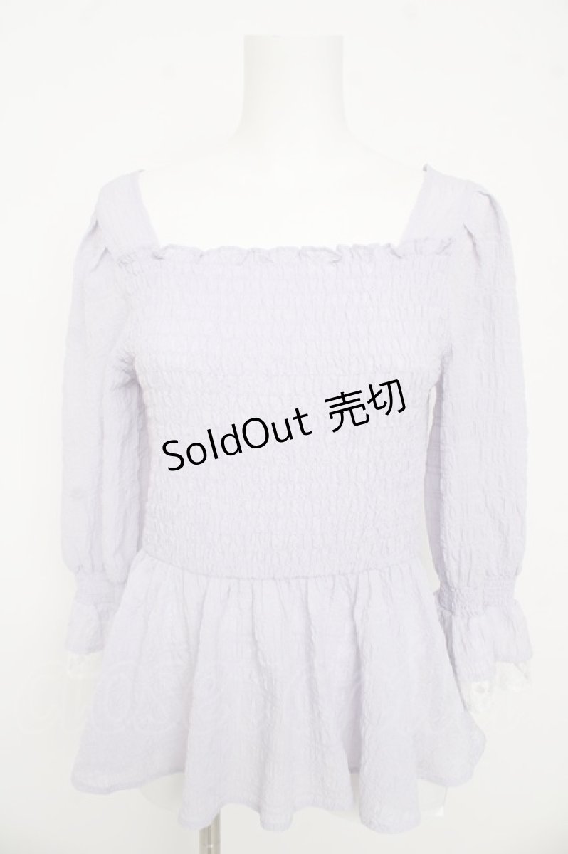 画像1: axes femme / シアーシャーリングブラウス F ラベンダー Y-26-03-13-029-AX-BL-SZ-ZY (1)