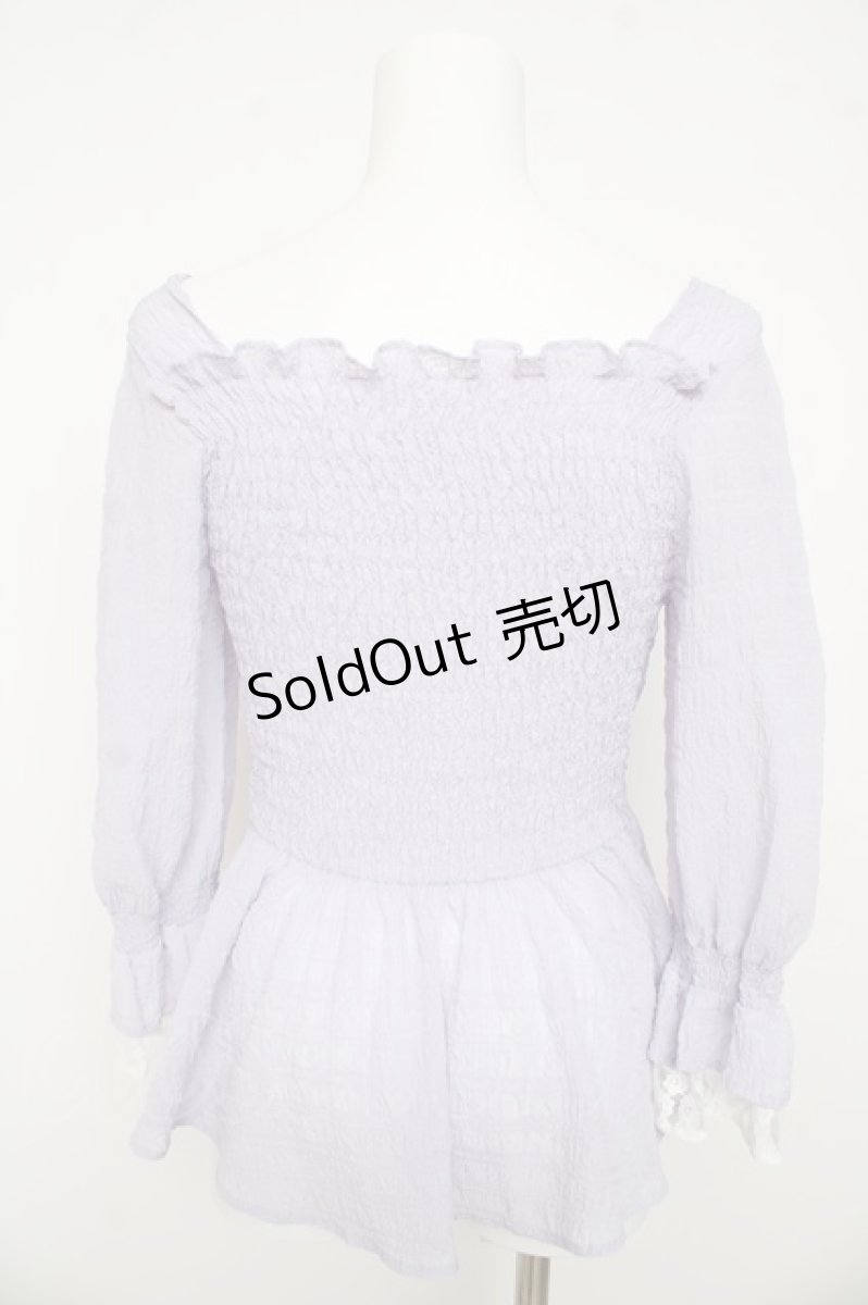 画像2: axes femme / シアーシャーリングブラウス F ラベンダー Y-26-03-13-029-AX-BL-SZ-ZY (2)