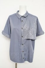 画像1: axes femme / ジャカード切替シャツ F ブルー Y-26-03-13-034-AX-BL-SZ-ZS (1)