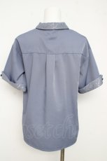 画像2: axes femme / ジャカード切替シャツ F ブルー Y-26-03-13-034-AX-BL-SZ-ZS (2)