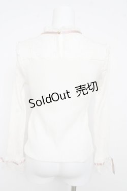 画像2: axes femme POETIQUE / デコルテレース切替テレコトップス M 白 Y-26-03-13-035-AX-TO-SZ-ZY