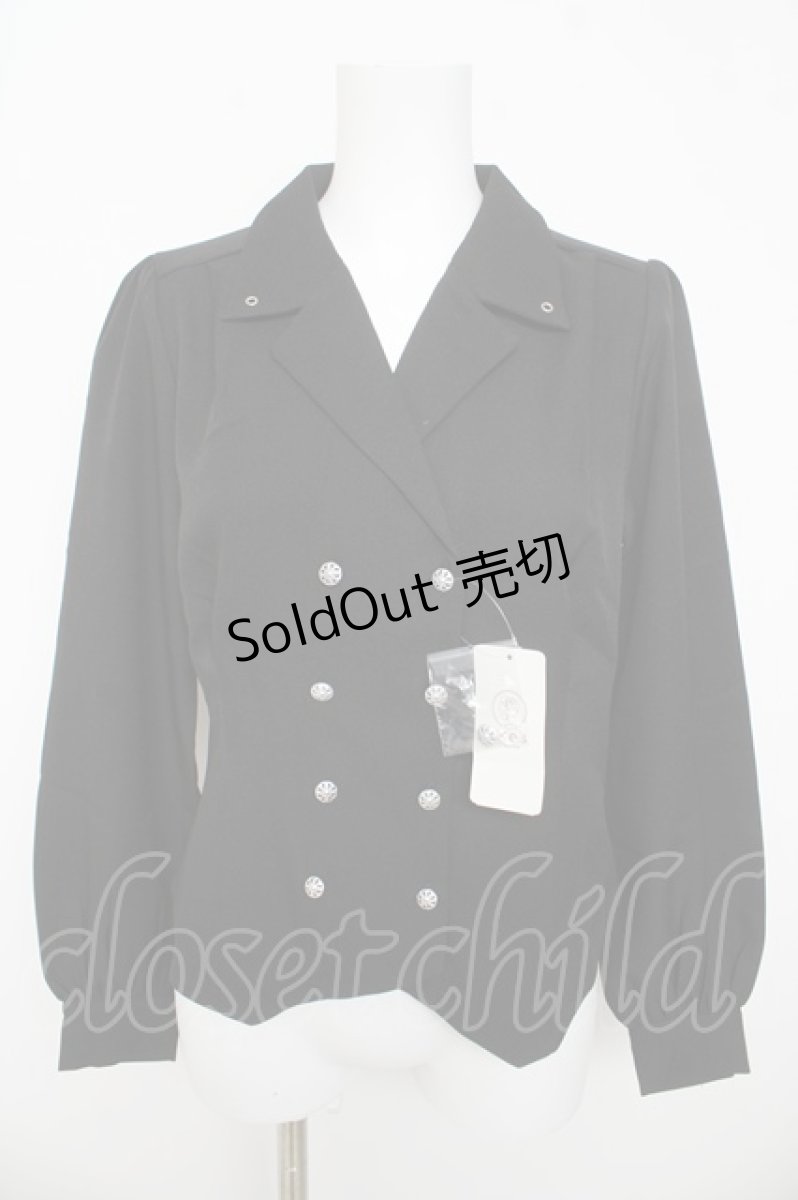 画像1: axes femme / コルセット風開襟ブラウス F 黒 Y-26-03-13-036-AX-BL-SZ-ZY (1)