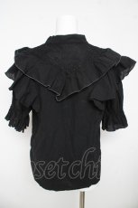 画像2: axes femme / リボンデザインコットンブラウス F 黒 Y-26-03-13-037-AX-BL-SZ-ZY (2)