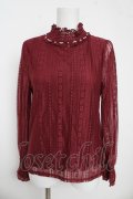 axes femme / 総レースプチスタンドプルオーバー M ワイン Y-26-03-13-041-AX-TO-SZ-ZY