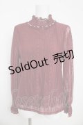 axes femme / 総レースプチスタンドプルオーバー M ワイン Y-26-03-13-041-AX-TO-SZ-ZY