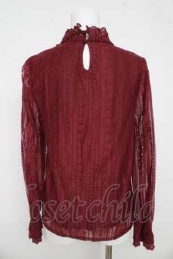 画像2: axes femme / 総レースプチスタンドプルオーバー M ワイン Y-26-03-13-041-AX-TO-SZ-ZY