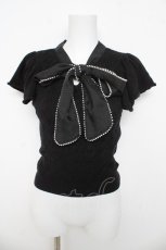 画像1: evelyn / リボンパールニット  黒 Y-26-03-13-045-LO-TO-SZ-ZT640 (1)