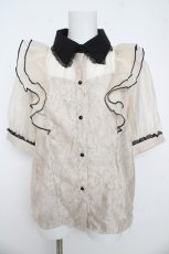 画像1: Rojita / 配色レースシアーブラウス F ベージュ Y-26-03-13-046-LO-BL-SZ-ZS (1)