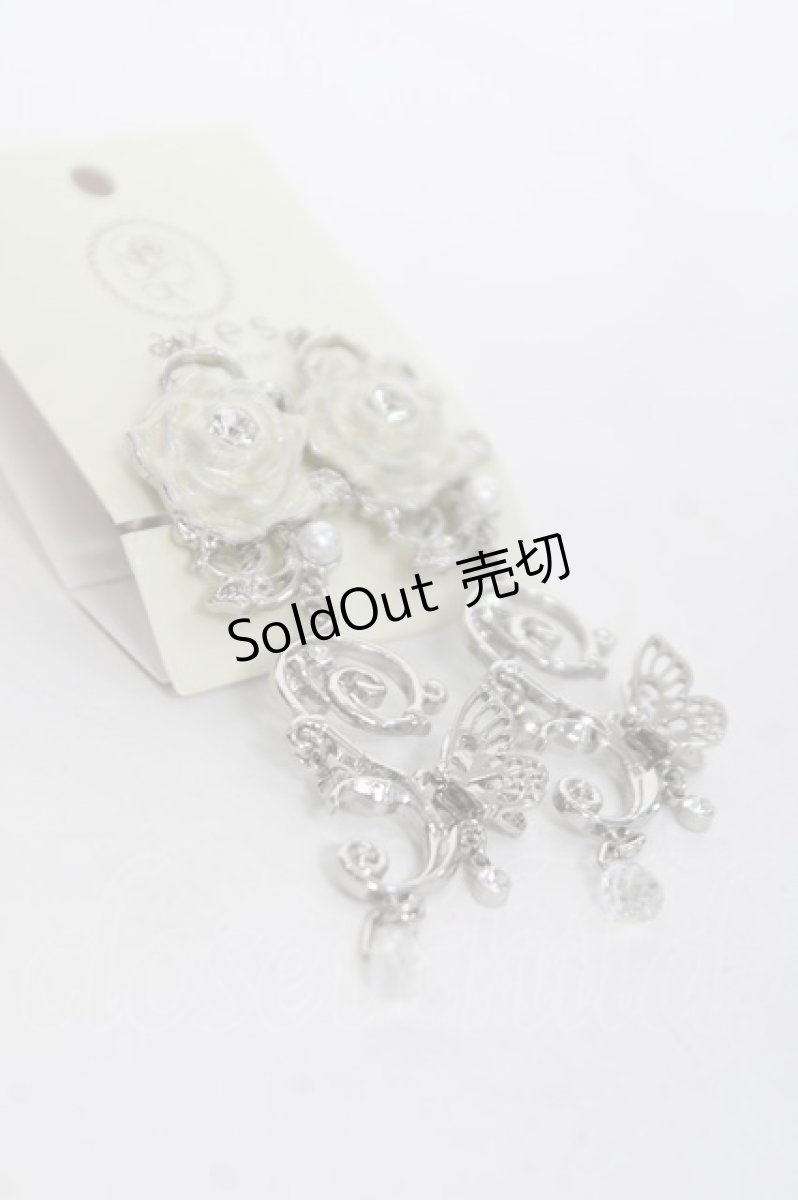 画像2: axes femme / ローズ×パールイヤリング  シルバー Y-26-03-16-003-AX-AC-SZ-ZY (2)