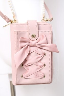 画像1: axes femme POETIQUE / レースアップスマホポシェット  ピンク Y-26-03-16-039-AX-ZA-SZ-ZY