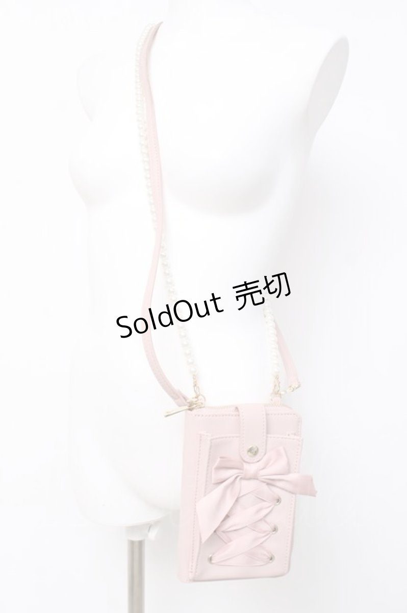 画像2: axes femme POETIQUE / レースアップスマホポシェット  ピンク Y-26-03-16-039-AX-ZA-SZ-ZY (2)