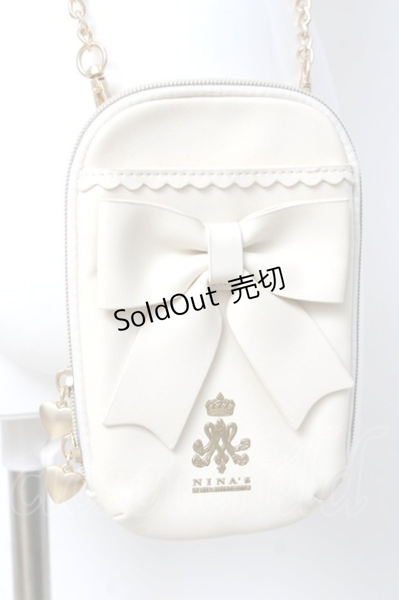 画像1: m petit by misako / NINA’S スマホショルダー バッグ  中白 Y-26-03-16-044-LO-ZA-SZ-ZY (1)