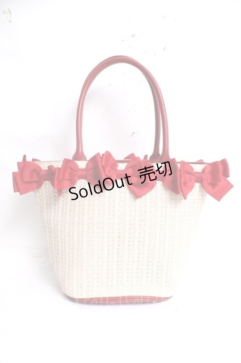 画像1: ｍ petit by misako / AMリボンツキカゴトート  赤 Y-26-03-16-048-LO-BG-SZ-ZY (1)