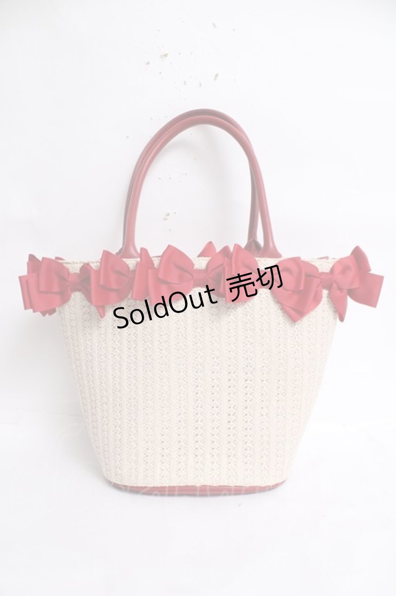 画像2: ｍ petit by misako / AMリボンツキカゴトート  赤 Y-26-03-16-048-LO-BG-SZ-ZY (2)