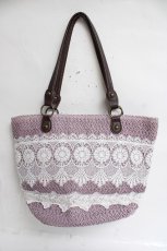 画像2: axes femme / 雑材×レーストートバッグ  ピンク Y-26-03-16-050-AX-BG-SZ-ZT500 (2)