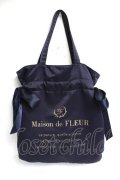 Maison de FLEUR / ダブルリボンギャザートートバッグ F ネイビー Y-26-03-16-051-LO-BG-SZ-ZY