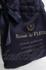 画像3: Maison de FLEUR / ダブルリボンギャザートートバッグ F ネイビー Y-26-03-16-051-LO-BG-SZ-ZT501 (3)
