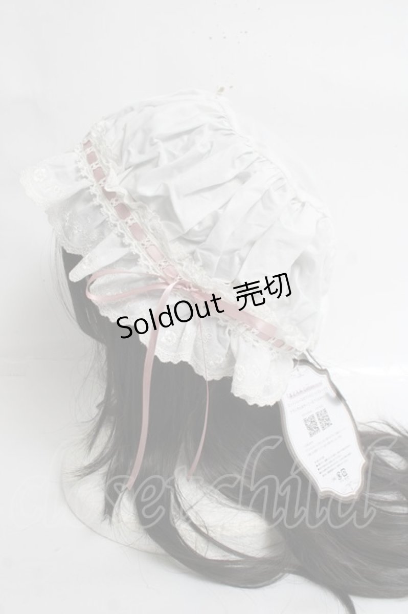 画像2: Kurumi Collaboration / CLK＊フリルキャップ F 淡白 Y-26-03-16-057-LO-AC-SZ-ZT171 (2)