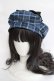 画像2: axes femme kawaii / タータンチェックベレー帽  ブルー Y-26-03-16-060-AX-AC-SZ-ZY (2)