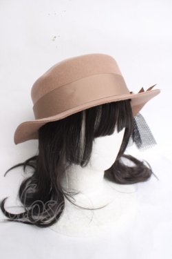 画像3: axes femme / コサージュ付きハット  ベージュ Y-26-03-16-063-AX-AC-SZ-ZY