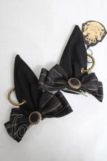 画像3: ALICE and the PIRATES / バステト猫耳クリップ  黒/ゴールド Y-26-03-16-068-PA-AC-SZ-ZY (3)