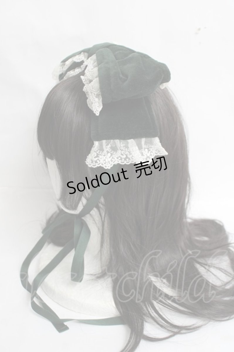 画像2: metamorphose / 別珍リボンヘッドドレス  グリーン Y-26-03-16-072-ME-AC-SZ-ZY (2)