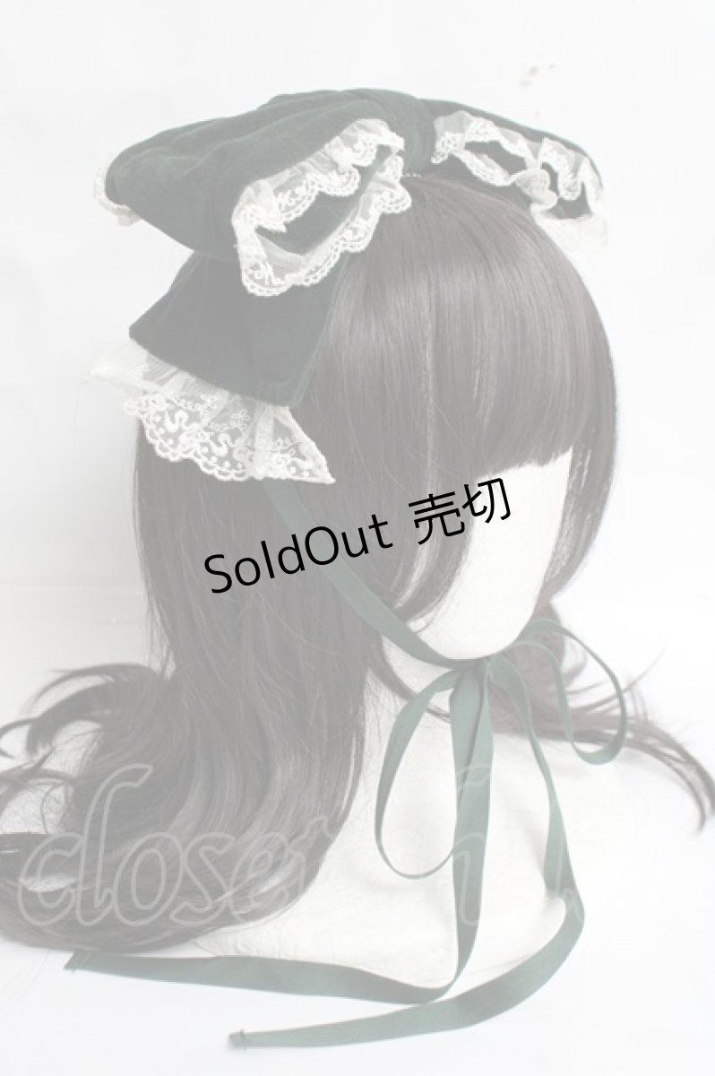 画像3: metamorphose / 別珍リボンヘッドドレス  グリーン Y-26-03-16-072-ME-AC-SZ-ZY (3)