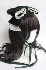 画像3: metamorphose / 別珍リボンヘッドドレス  グリーン Y-26-03-16-072-ME-AC-SZ-ZY (3)