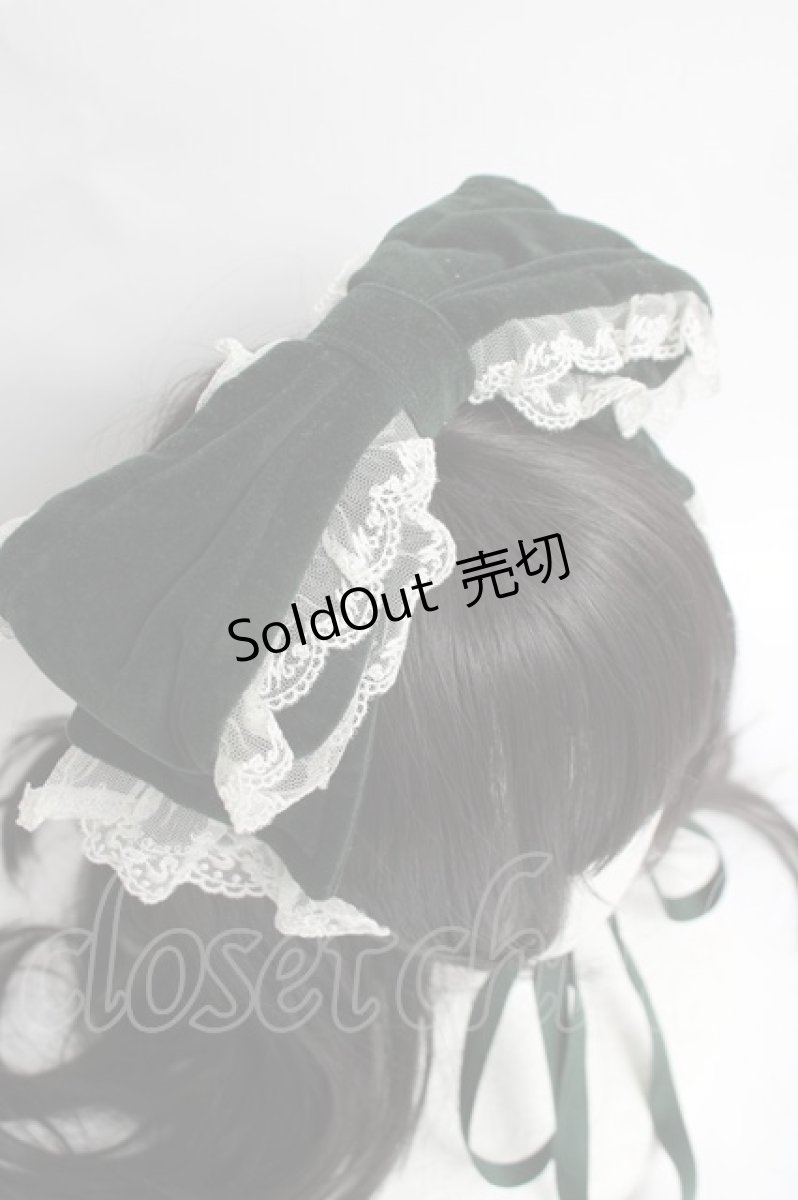 画像4: metamorphose / 別珍リボンヘッドドレス  グリーン Y-26-03-16-072-ME-AC-SZ-ZY (4)