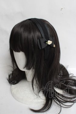 画像1: m petit by misako / NINA'sコラボ AM*NIフラワーカチューシャ  中黒 Y-26-03-16-075-LO-AC-SZ-ZY