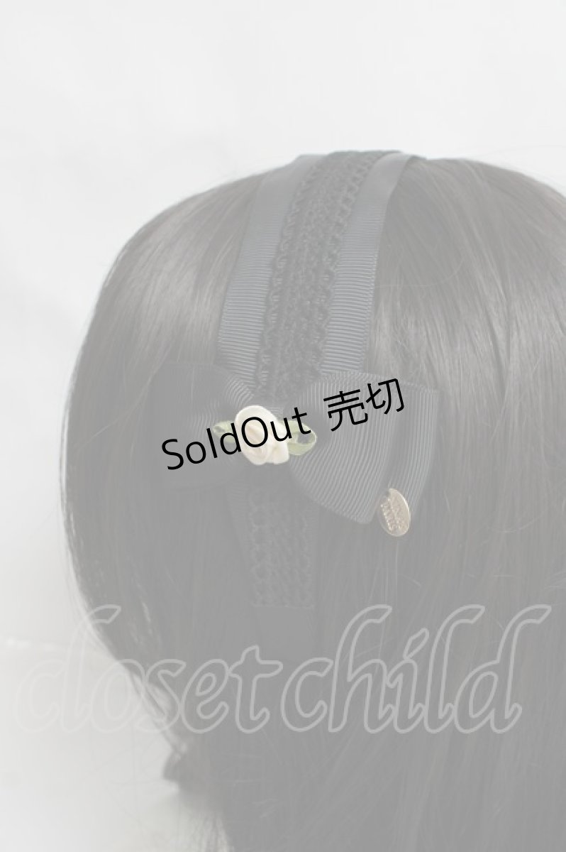 画像2: m petit by misako / NINA'sコラボ AM*NIフラワーカチューシャ  中黒 Y-26-03-16-075-LO-AC-SZ-ZY (2)