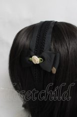 画像2: m petit by misako / NINA'sコラボ AM*NIフラワーカチューシャ  中黒 Y-26-03-16-075-LO-AC-SZ-ZY (2)