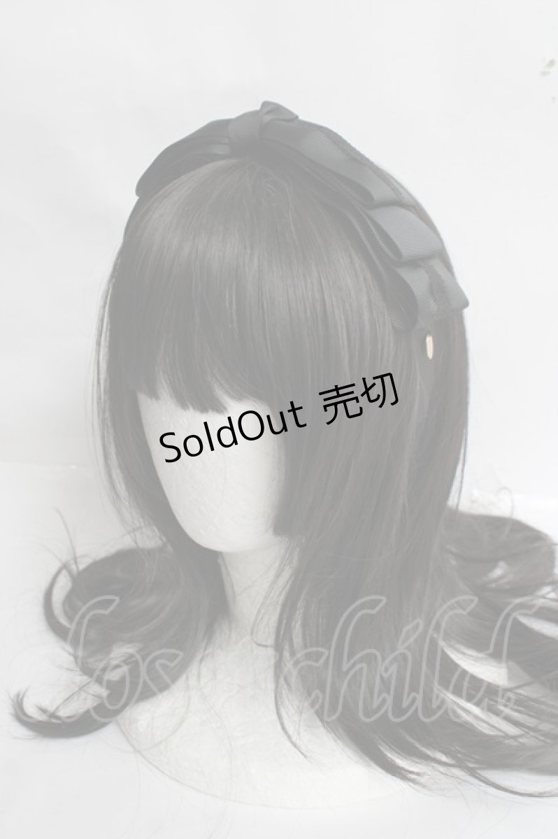 画像1: ｍ petit by misako / AM*NIリボンカチューシャ  中黒 Y-26-03-16-076-LO-AC-SZ-ZY (1)