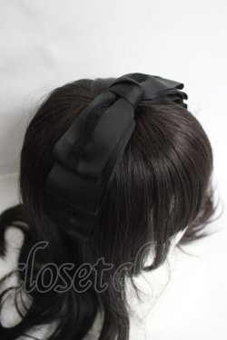 画像3: ｍ petit by misako / AM*NIリボンカチューシャ  中黒 Y-26-03-16-076-LO-AC-SZ-ZY
