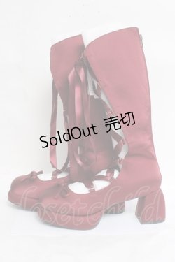 画像2: axes femme POETIQUE / レースアップサテンシューズ L ワイン Y-26-03-16-083-AX-SH-SZ-ZY