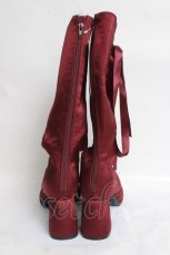 画像3: axes femme POETIQUE / レースアップサテンシューズ L ワイン Y-26-03-16-083-AX-SH-SZ-ZY (3)