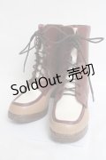 axes femme / 配色レースアップブーツ M 茶 Y-26-03-16-084-AX-SH-SZ-ZY
