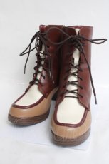 画像1: axes femme / 配色レースアップブーツ M 茶 Y-26-03-16-084-AX-SH-SZ-ZY (1)