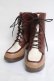 画像1: axes femme / 配色レースアップブーツ M 茶 Y-26-03-16-084-AX-SH-SZ-ZY (1)